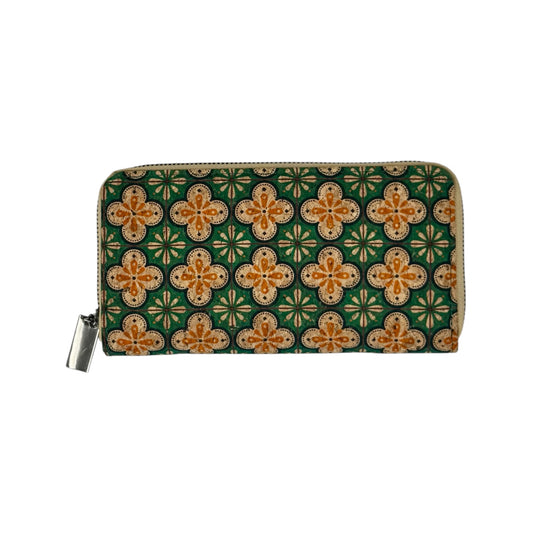 Cork Wallet - Green Floral Pattern